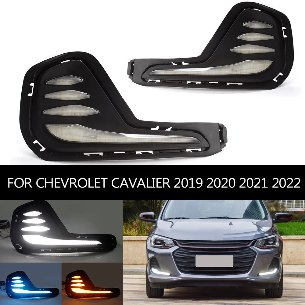 

For Chevrolet Cavalier 2020-2022 Daytime Lights Turn Signal LED Fog Lamp Chevy Onix Cover Headlight Light LED DRL Car Styling