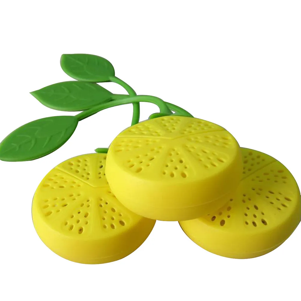 6Pcs Creative Lemon Shape Silicone Tea Filter Loose Leaf Infuser Tea Strainer Steeper Food Safe Nonstick Floating Handle Easy