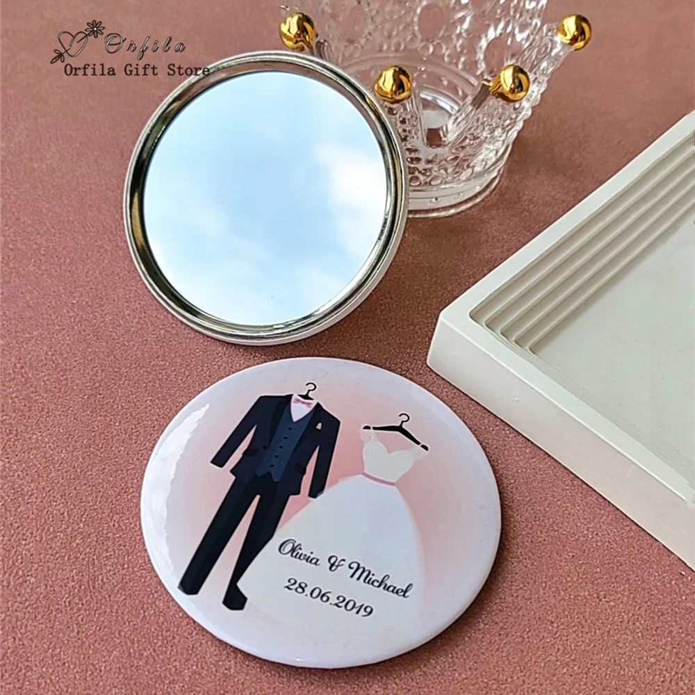 

Pocket Mirror,Custom Logo,Personalized Gift Wedding Favor for guest Button Badge,Makeup Mirror,Baby Shower Party Souvenirs