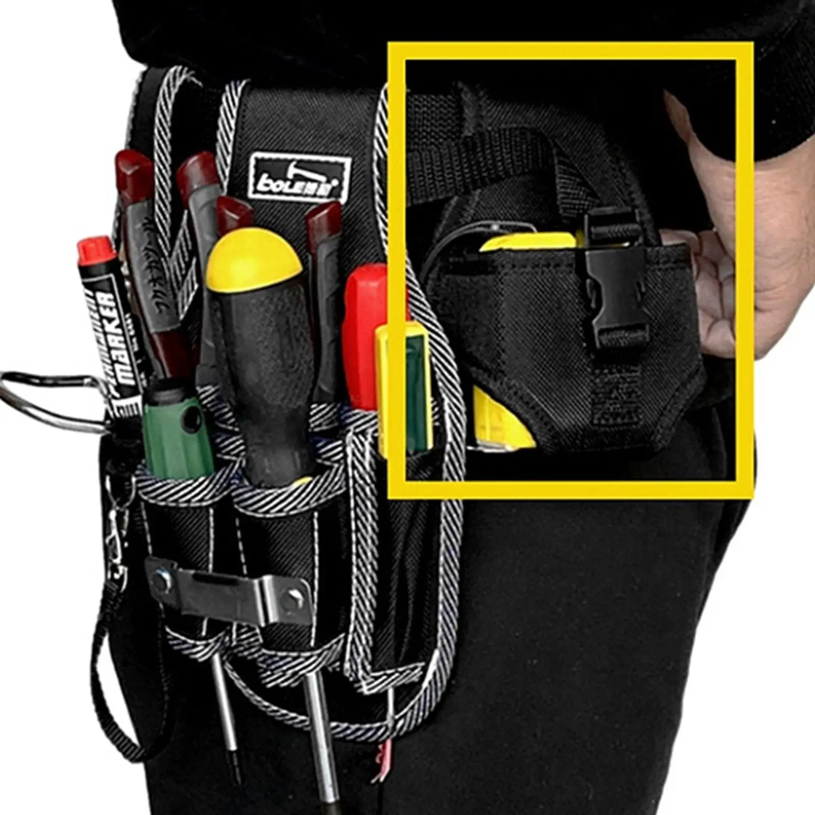 

Durable Tape Measure Pouch Small Tool Bag Belt Clip Holder Organizer for Electrician Work Waist Bag Tools