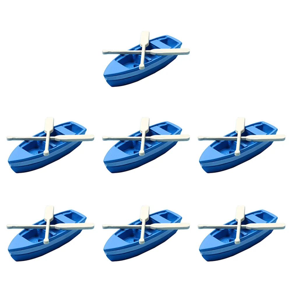 7 Set Boat Model Beach Miniature Decor Miniatures Household Boats Resin Ornament