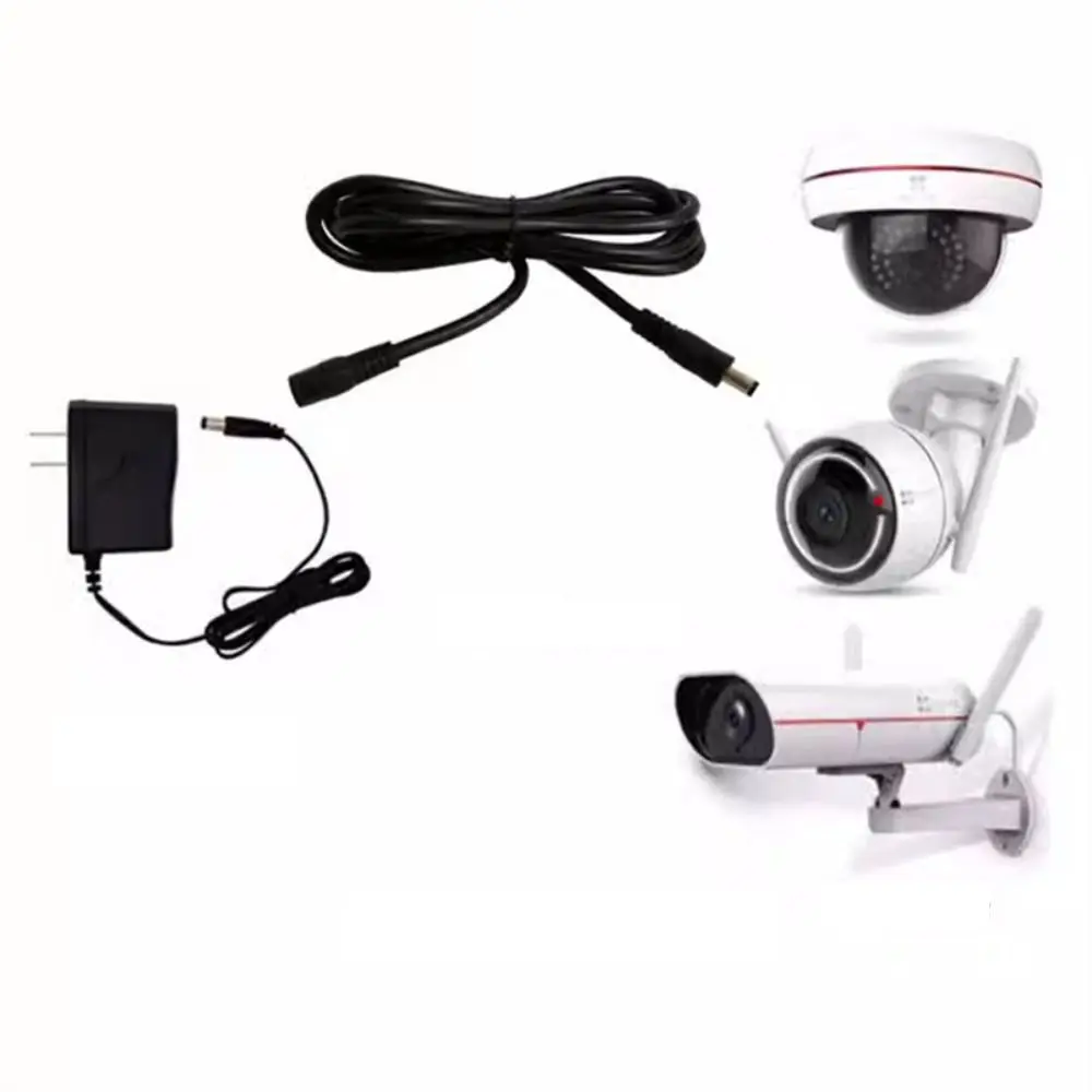 2 قطعة 10 متر كابل تمديد الطاقة 5.5 مللي متر * 2.1 مللي متر موصل DC12V تمديد الحبل مهايئ الرافعة المكونات الخارجية كابل الطاقة الأسود