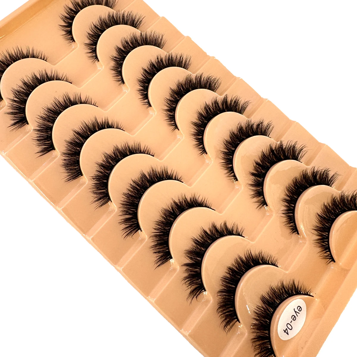 新しい10ペアのナチュラルロング3Dミンクつけまつげ、フェイクラッシュメイクアップキット、ミンクまつげエクステ、短いまつげ