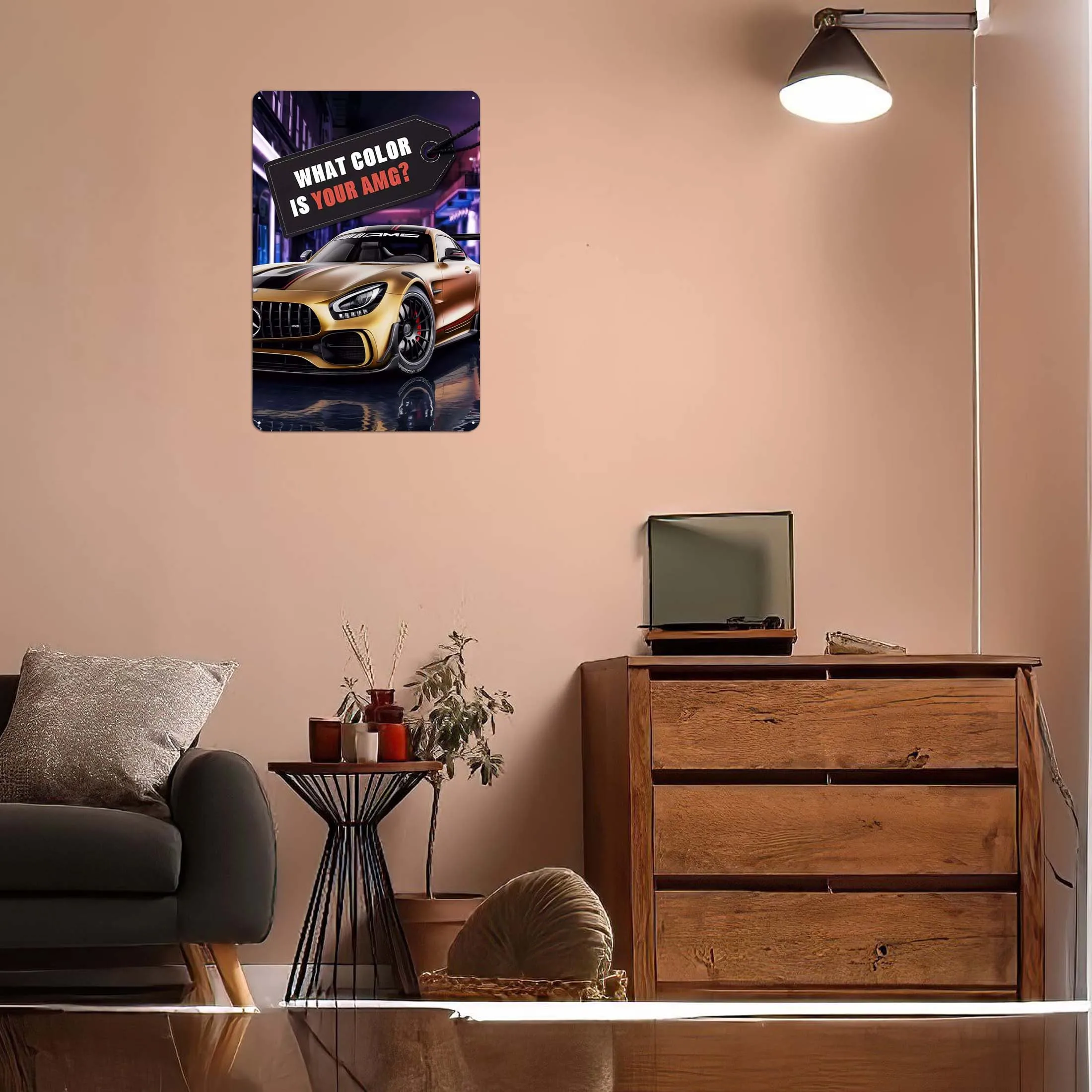 Mercedes AMG GT Supercar Tinplate Sign Car Poster Club America Retro Metal Sign for Garage Wall Art Decoration House Decor Home