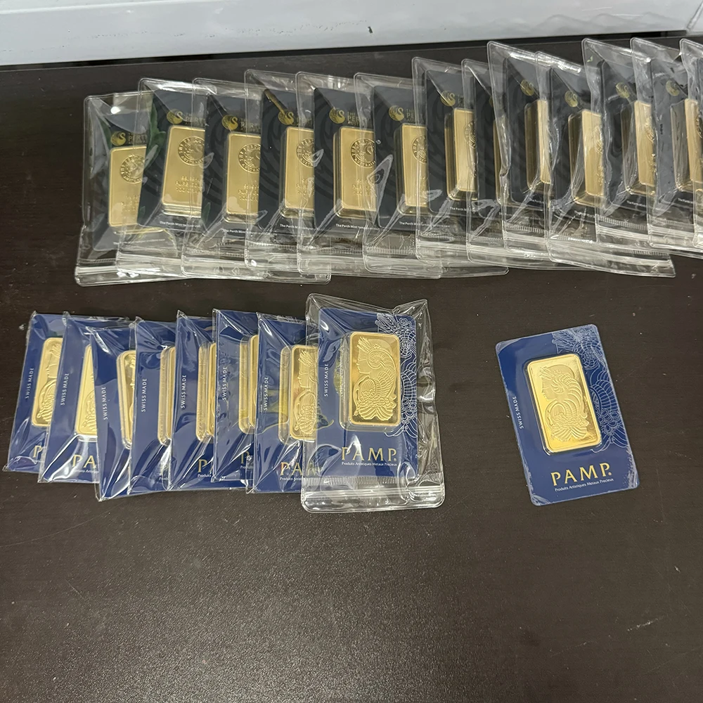 24k Gold-Plated Copper Bullion Bars 1oz/2.5g/5g/10g/20g/50g/100g - Sealed Non-Magnetic Ingots, Unique Themed Craft Gift  Collect