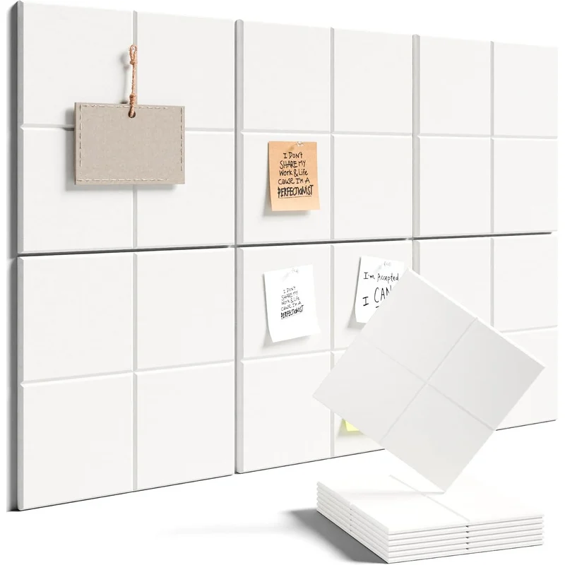 Black Felt Wall Cork Bulletin Pushpin Note Boards Tiles Soundproof Sound Proof Insulation Acoustic Panels Decor for Office Home