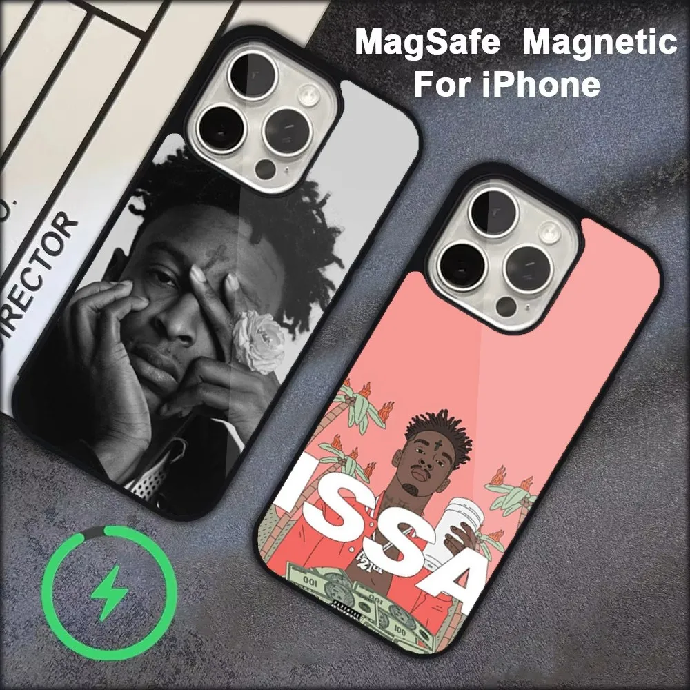 

21 S-Savage I-ISSA Rapper Phone Case For iPhone 16,15,14,13,12,11,Pro,Max,Plus,Mini, Magsafe,Magnetic Wireless Charging Case