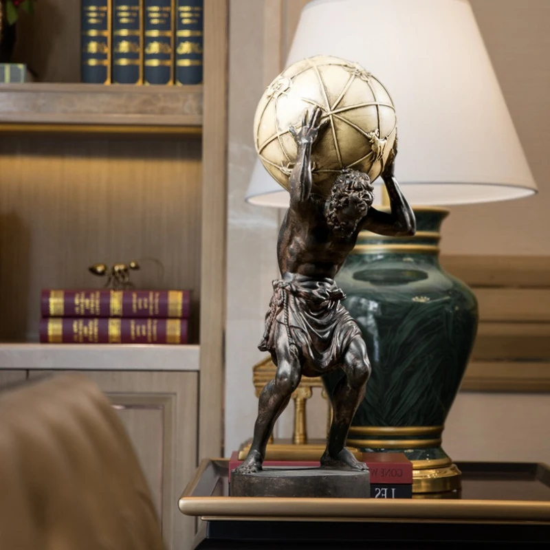 42cm Ancient Greek Atlas Statue, Bookshelf, Desk Decoration, Home Decoration Sculpture, Hercules Sculpture