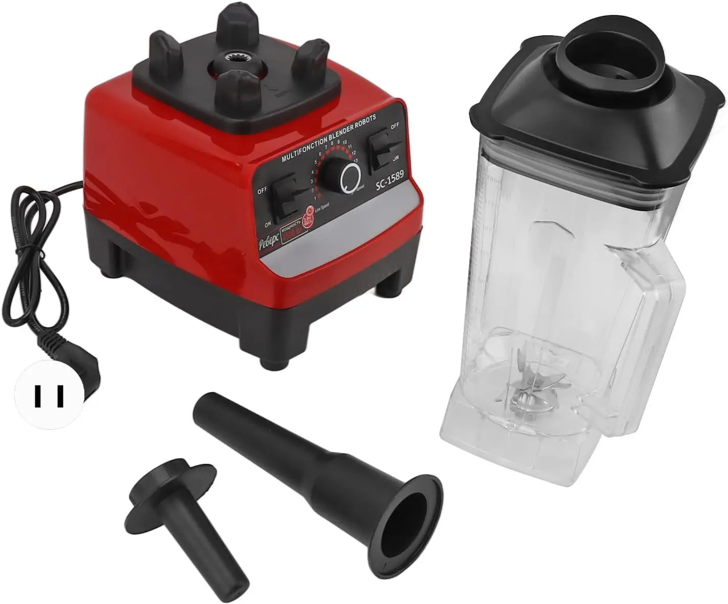 

Countertop Blender 4500W 2L 15 Speed Household Juices Blender with 6 Stainless Steel Blades, Food Processor for Shakes Smoothies