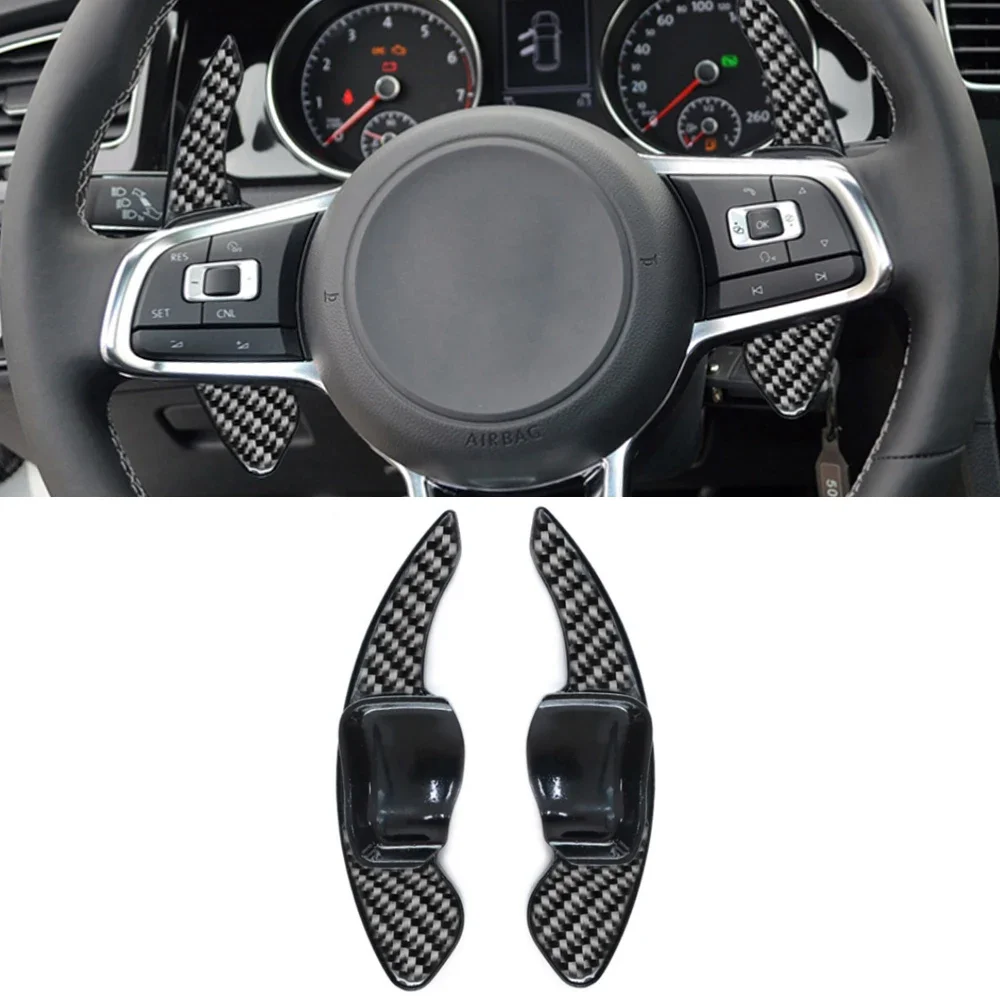 For Volkswagen Golf Tiguan Sharan Passat Touareg Atlas POLO T-ROC Scirocco Carbon Steering Wheel Shift Paddle Shifter Extended