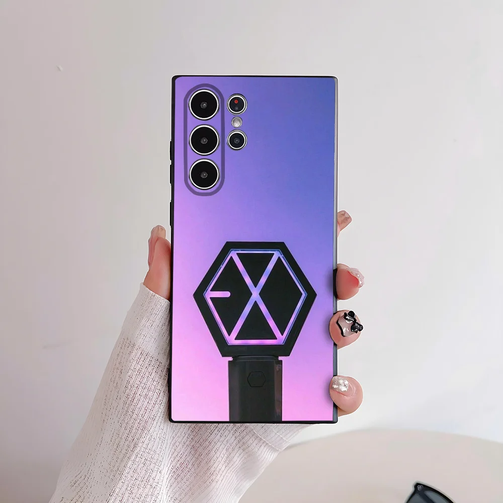 حافظة هاتف Kpop E-EXO الكورية لهاتف سامسونج جالاكسي S25 S24 S22 S23 Ultra S21 S20 Plus حافظة كاملة غير قابلة للانزلاق