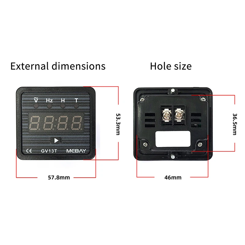 GV13T Diesel Generator Digital Display Instrument Voltmeter Frequency Hour Test Panel Meter AC220V AC380V