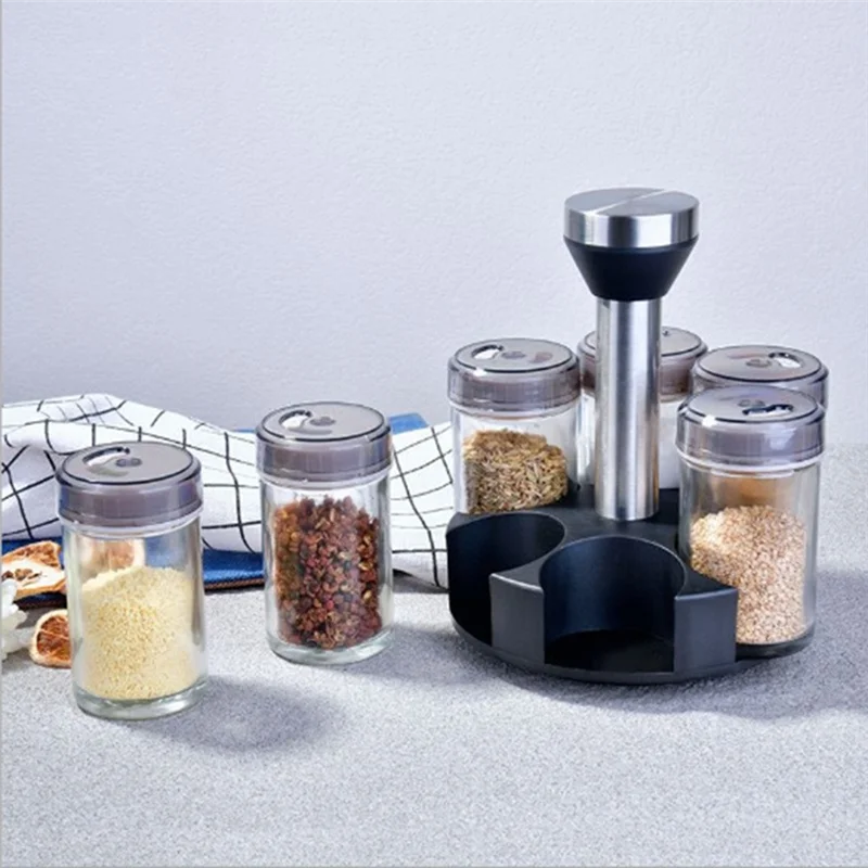 

AED4-6-Jar Revolving Spice Rack Organizer, Spinning Countertop Herb And Spice Rack Organizer (Spices Not Included)