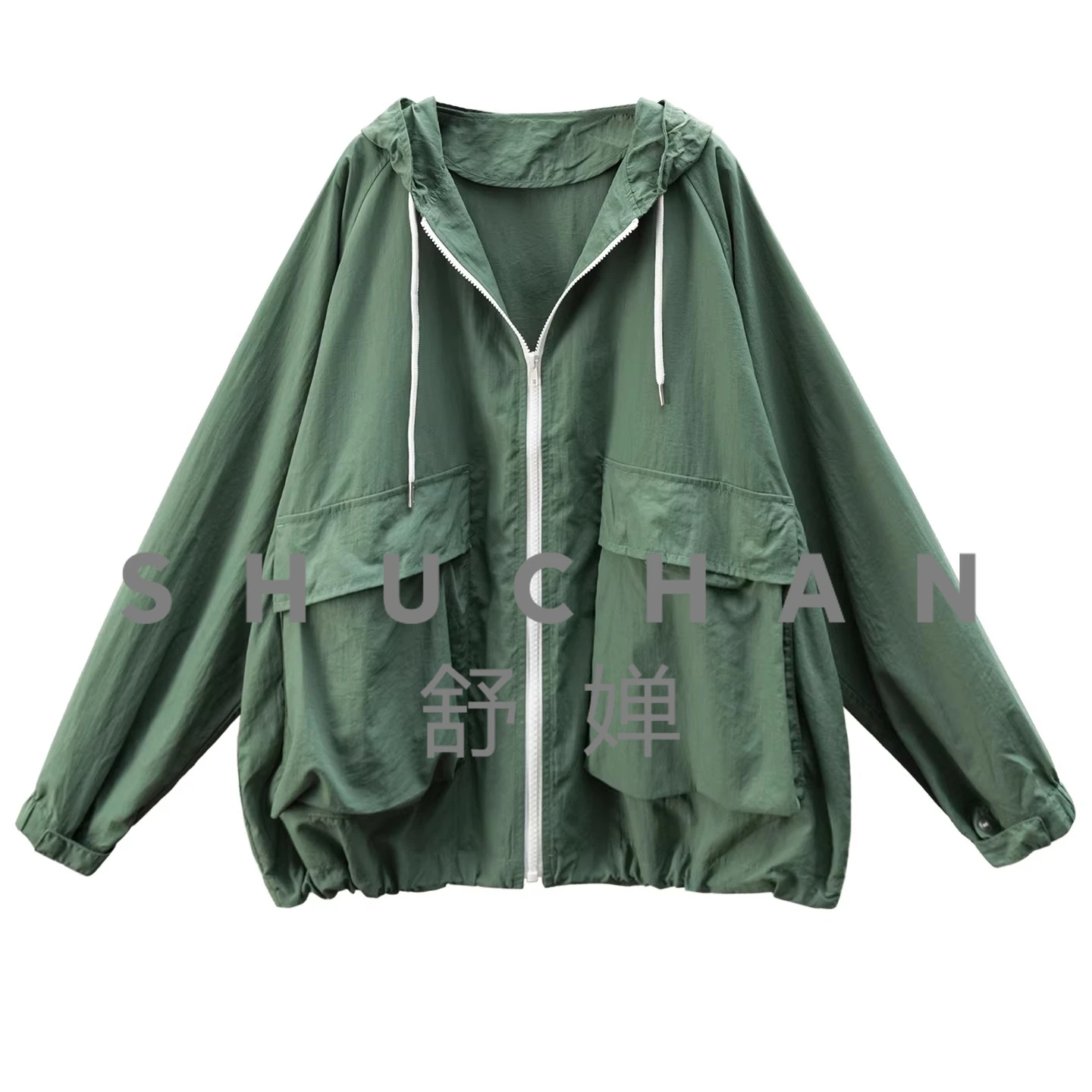 

Водонепроницаемая легкая уличная куртка контрастного цвета с капюшоном на шнурке для женщин 38K3 Casaco Feminino