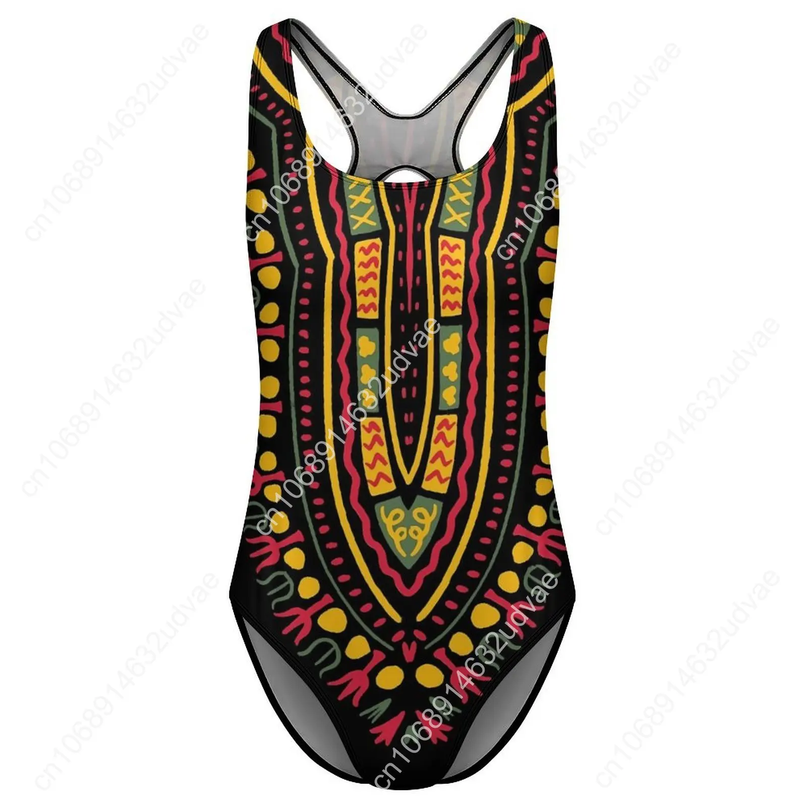 Dashiki พิมพ์ชุดว่ายน้ํา Ethnic Pride แอฟริกันชุดว่ายน้ํา One- Piece Bath ชุดบอดี้สูทชุดว่ายน้ําเปลือยผู้หญิง Push Up ชุดชายหาด