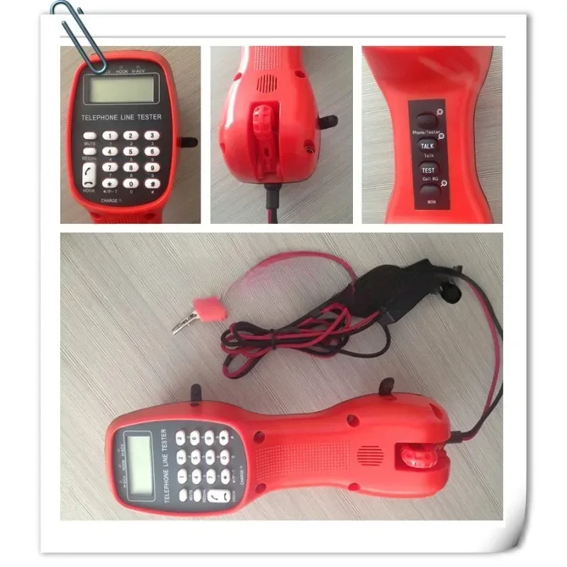 ST230F LCD  telephone line tester lineman Telephone handset walker Butt cable set AC DC test