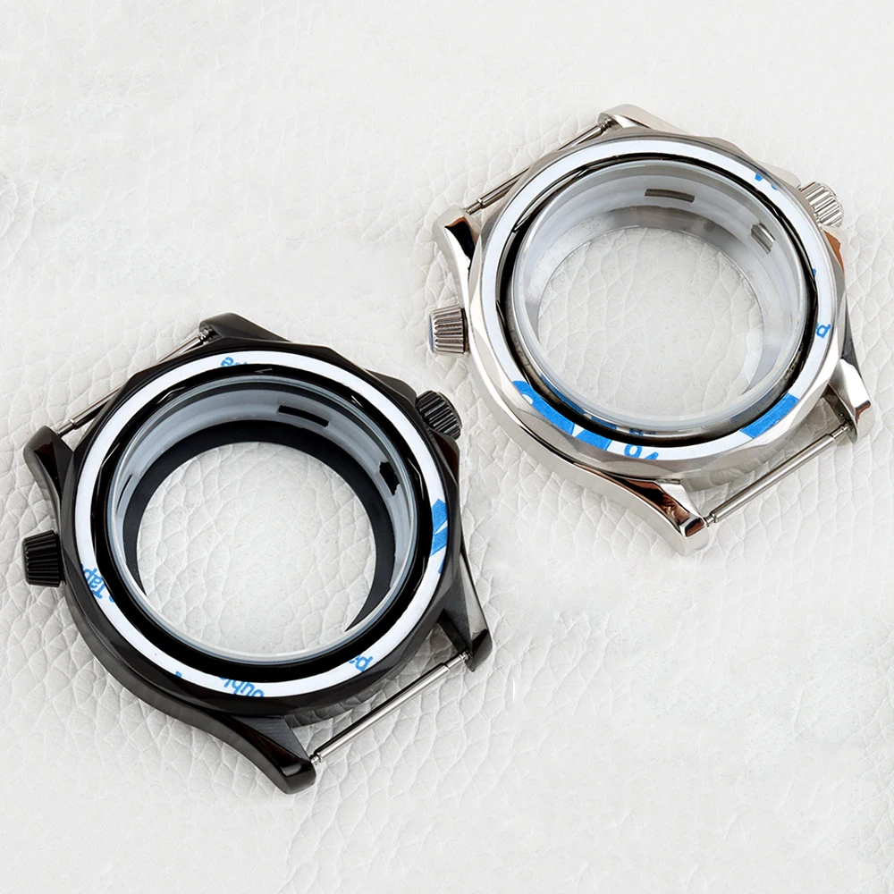 

Black/Silver 41mm Watch Case No Bezel Solid Stainless Steel for Seamaster NH35 NH36 Movement Movement 31 Dial Waterproof Case