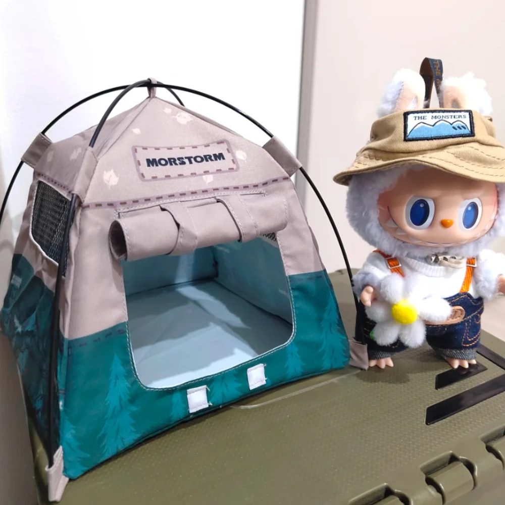 Ropa Labubu Pop Accessoires Cadeau Voor 10/15/17cm Labubu Pop Speelset Mini Outdoor Camping Tent Simulatie Model Adventure Gear