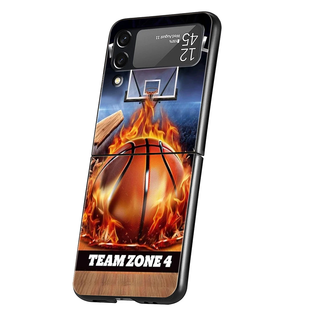 Football Sport Hard PC Phone Case For Samsung Galaxy Z Flip 4 5 6 Transparent Cover For Galaxy Z Flip 3 Foldable Shockproof Case