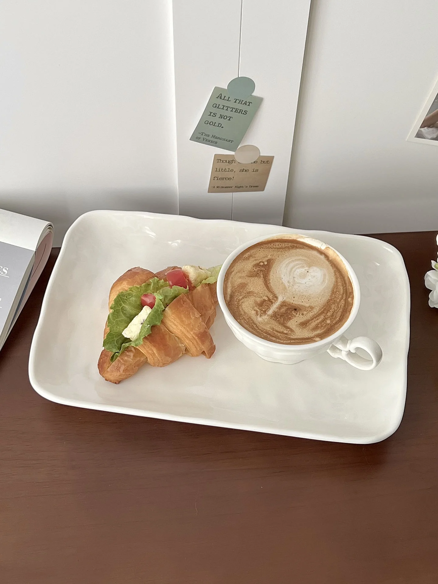 

Modern mat Large White Cerc Rectangular Plate Sugar Miss Breakfast Di Dining Utensils Japanese Sle Serving Tray