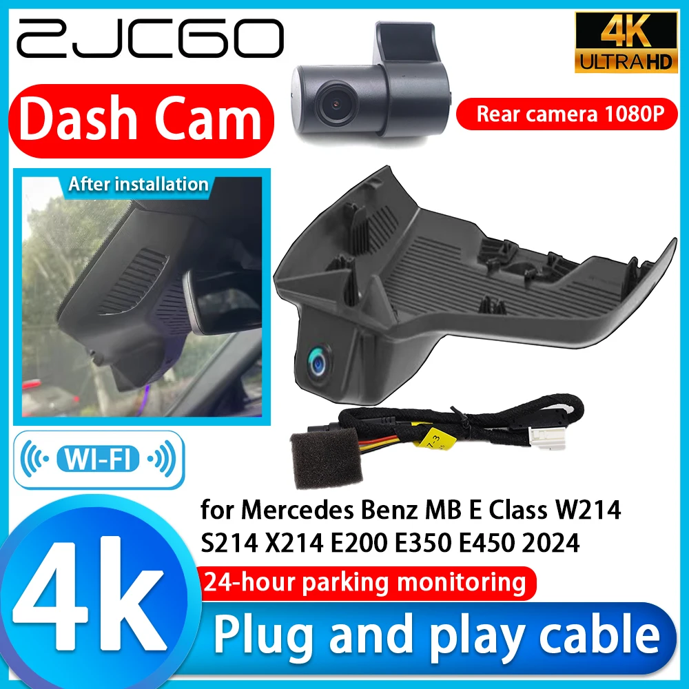 ZJCGO Video Recorder 4K UHD Plug and Play DVR Dash Cam for Mercedes Benz MB E Class W214 S214 X214 E200 E350 E450 2024