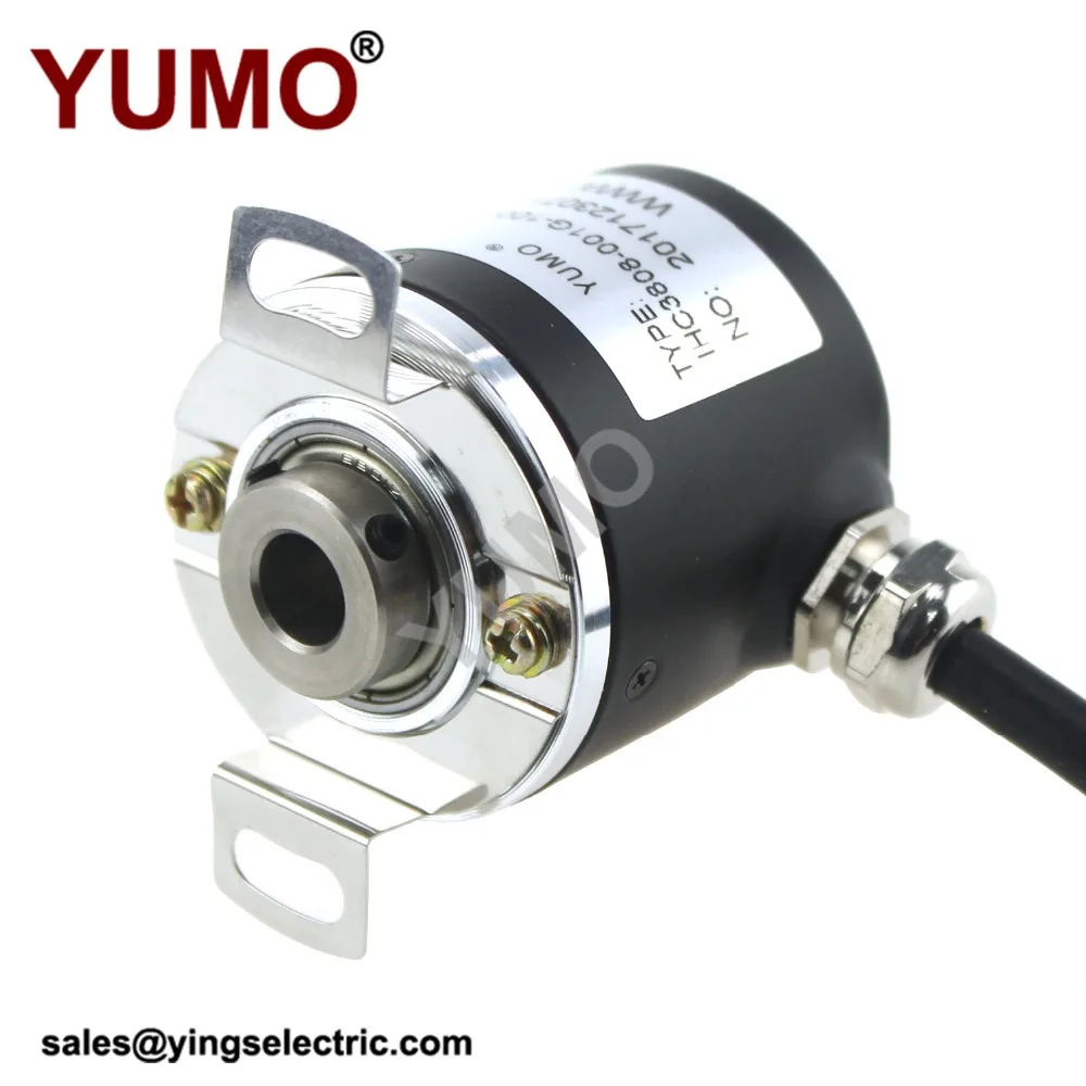 YUMO IHC3808-001G-1000BZ1-5L hollow shaft worm gear motor rotary encoder waterproof absolute ssi 40 mm