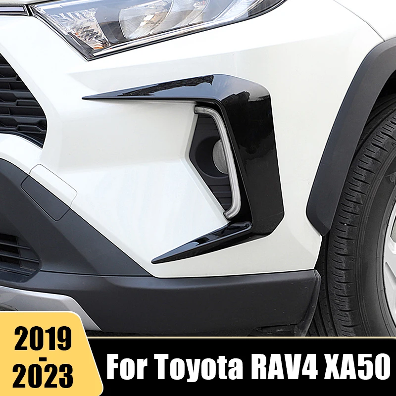 

For Toyota RAV4 2019 2020 2021 2022 2023 RAV 4 XA50 Hybrid Car Front Fog Lamp Eyebrow Spoiler Wind Knife Blade Cover Accessories