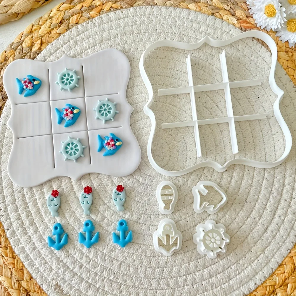 Juego de 6 Cortadores de Galletas con Forma de Conchas, Corales, Peces, Palmeras, Vida Marina y Playa, Moldes para Hornear y Modelar Arcilla para Fiestas de Verano