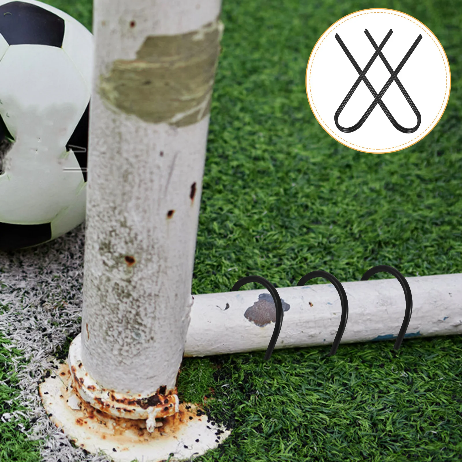 

4Pcs Tent Ground Nail Set Iron Wear-Resistant U Stakes Outdoor Camping Garden Stakes Windproof Multi-Function Tent Accessory