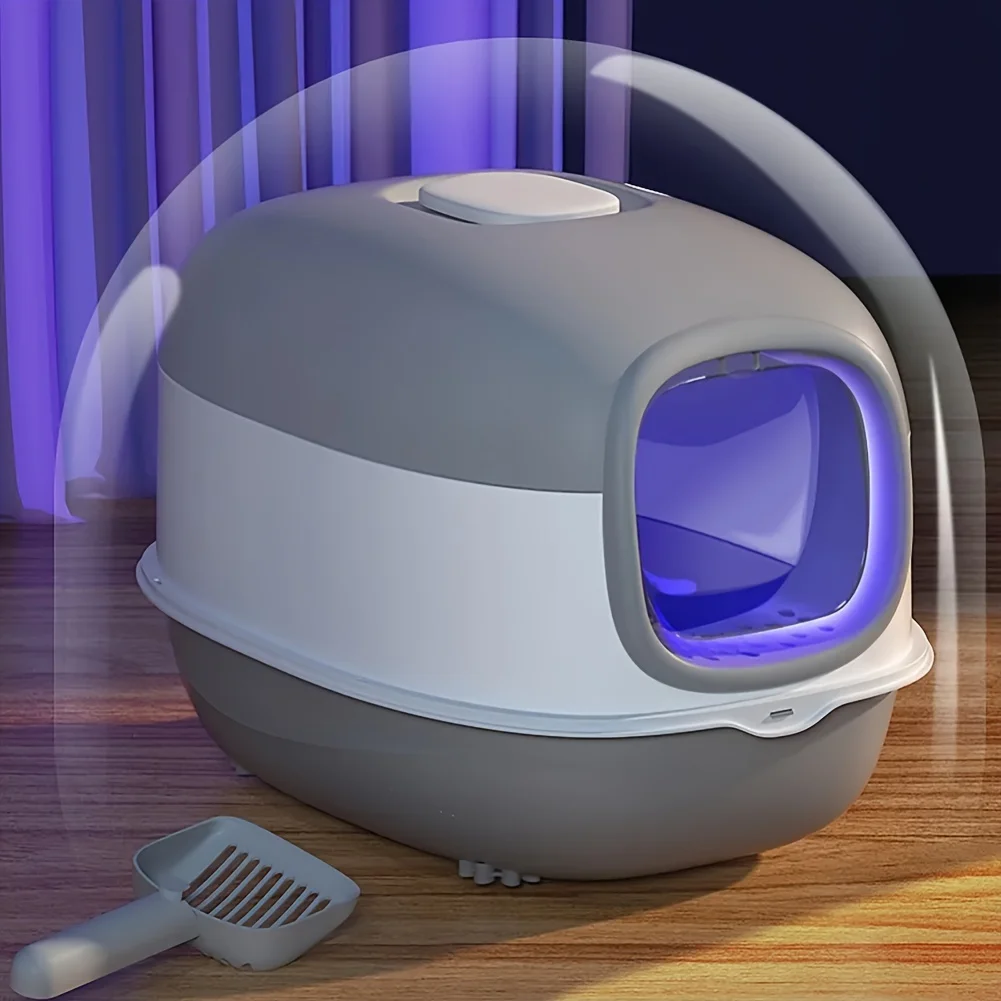 Большой Лоток для кошачьего туалета, самоочищающаяся кастрюля с капюшоном, Дезодоратор, уф стерилизатор, стерилизатор, уф зеленый
