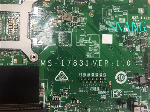 FOROrijinal ms-17831 MSI ms-1783 gt72 gt72s wt72 wt72s laptop anakart sr2fn cpu  100% Mükemmel Çalışma