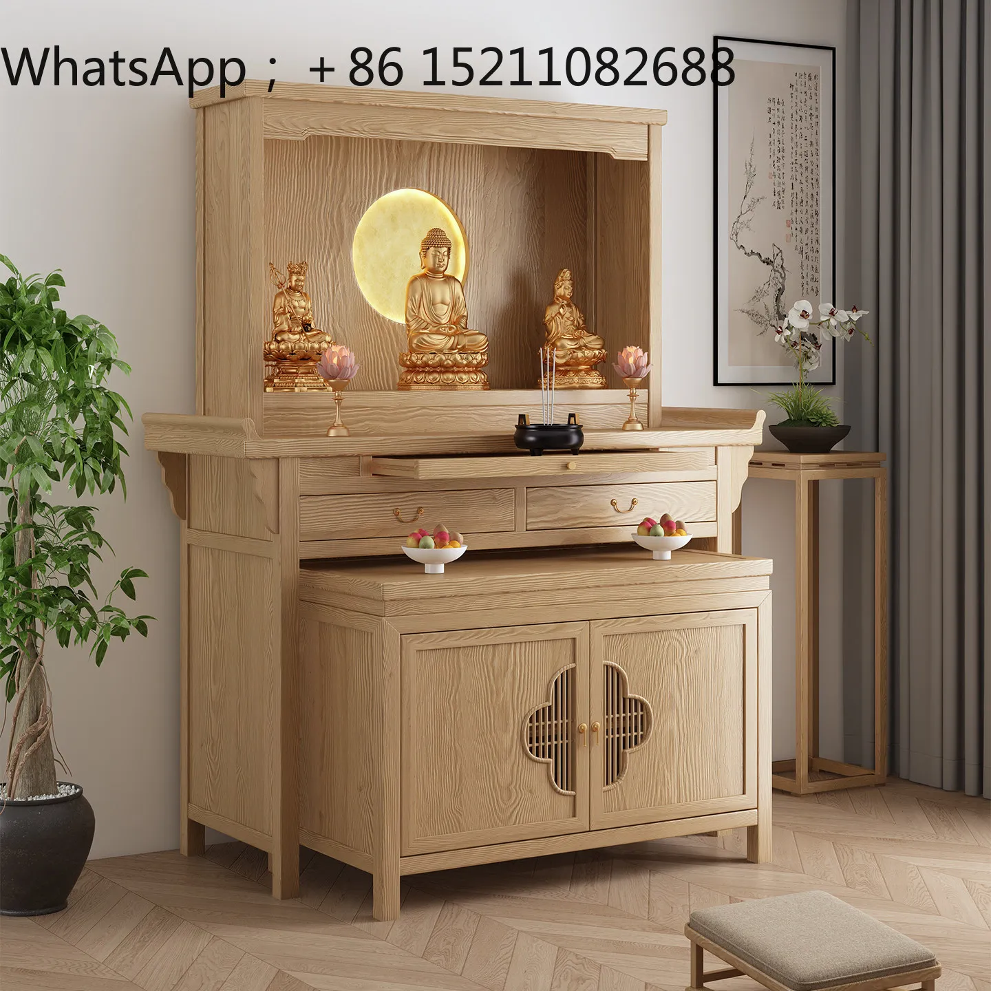 LLY Shinto shrine offering table incense case Gongtai household offering cabinet Guanyin God of Wealth Gongtai