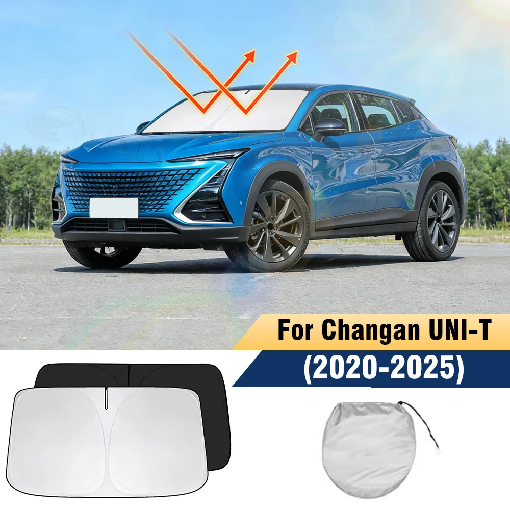 

For Changan UNI-T Windshield Sun Shade 2020-2025 Foldable UV Protection Sun Visor Interior Window Sunshade for Sun Ray Blocking