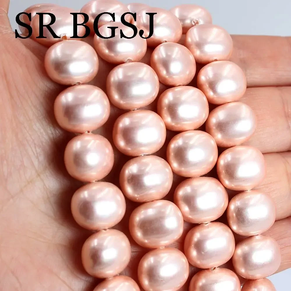 15x12mm Egg Shape Rose Pink Natural Shell Pearl Jewelry DIY Findings Spacer Beads Strand 15\