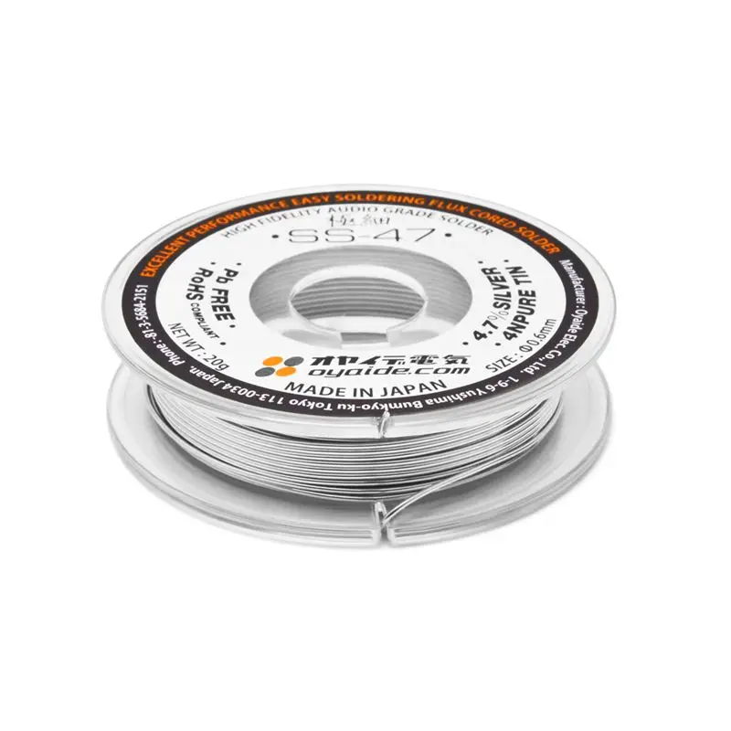 10 Meters Japanese Oyaide SS-47 Audiophile Speaker With Silver Solder Wire 4.7% Silver 0.6MM Wire Diameter 20g Per Roll