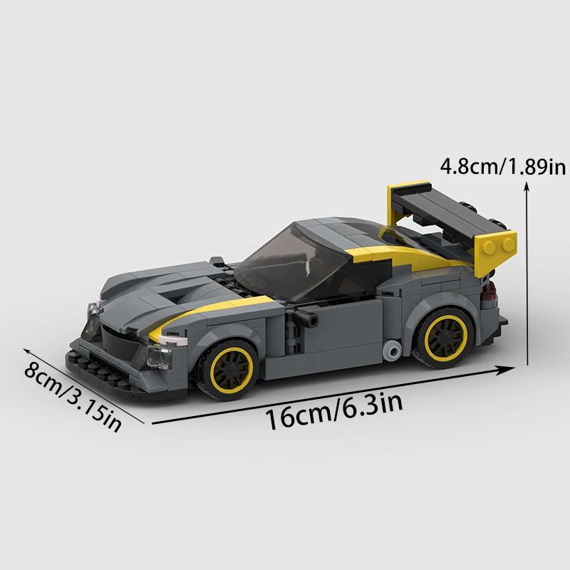 MOC-Baustein-Rennwagen-Modell-Set, Baustein-Garage, Rennsammlung für Erwachsene, kreative Geburtstags- und Weihnachtsgeschenke