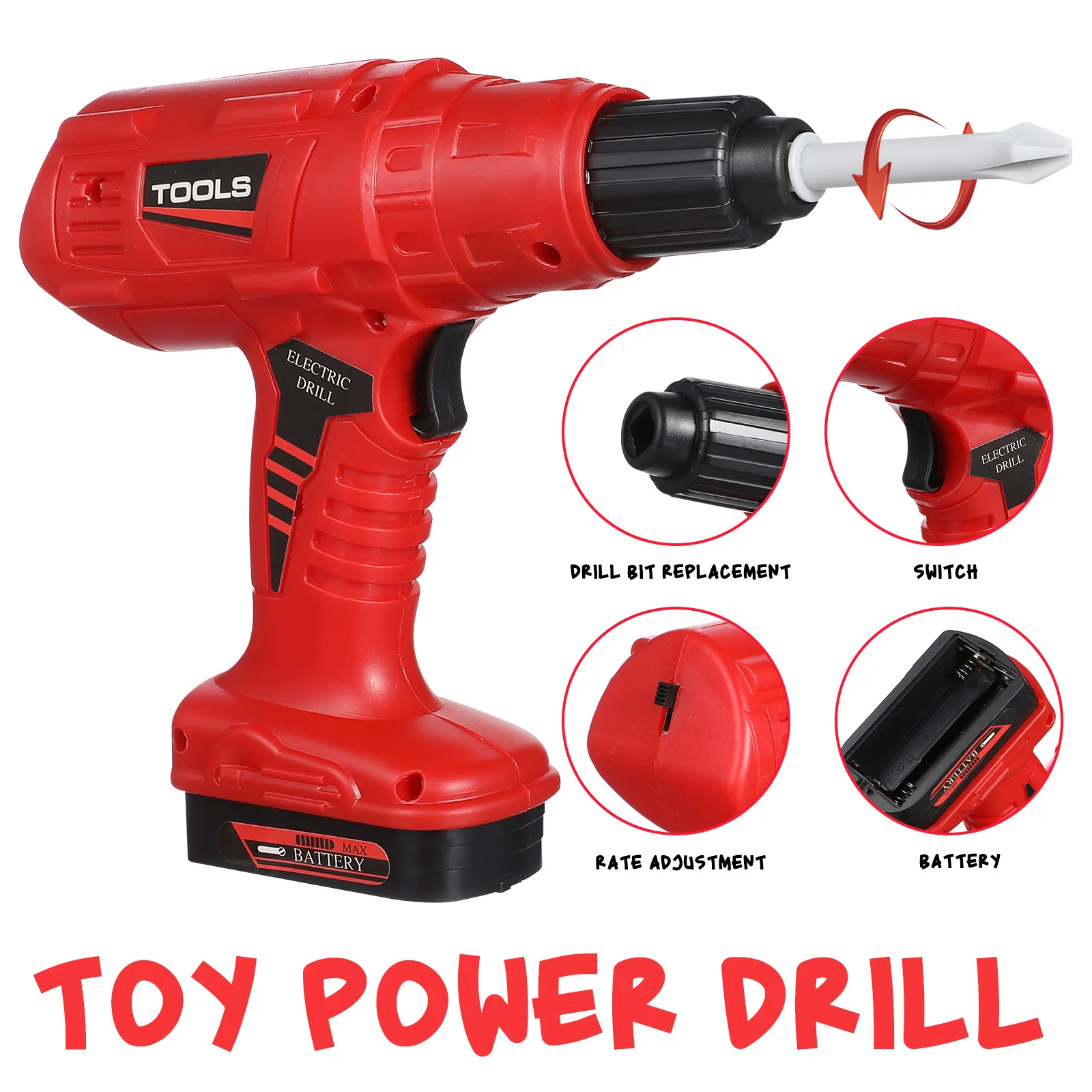 Electric Drill Tool Box Repair Toy Toys Driver Boy Kids Pretend Play