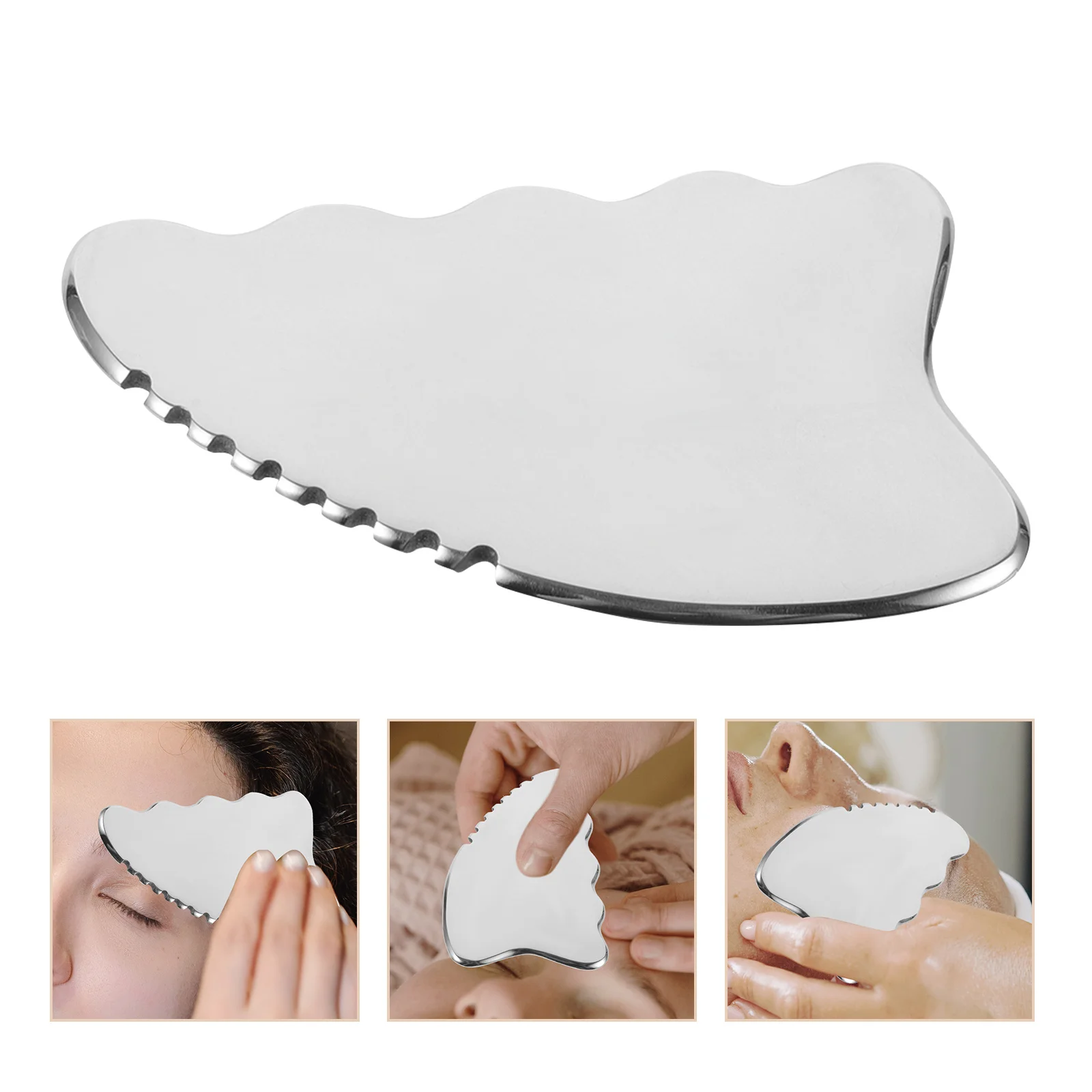 

портативный массажер для лица из нержавеющей стали, легкий скребок для лица с гладкими краями, скребок для лица для дома, путешествий, тела