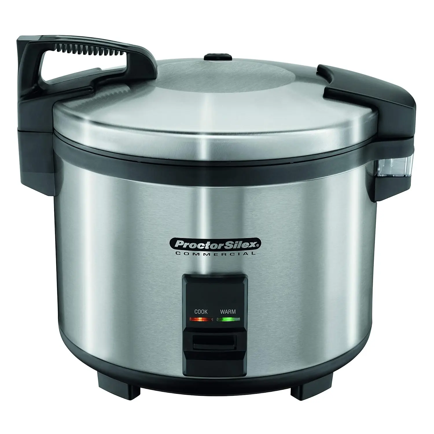 Commercial 37560R Rice Cooker/Warmer, 60 Cups Cooked Rice, Non-Stick Pot, Hinged Lid, Stainless Steel Housing, 1 Year Warranty