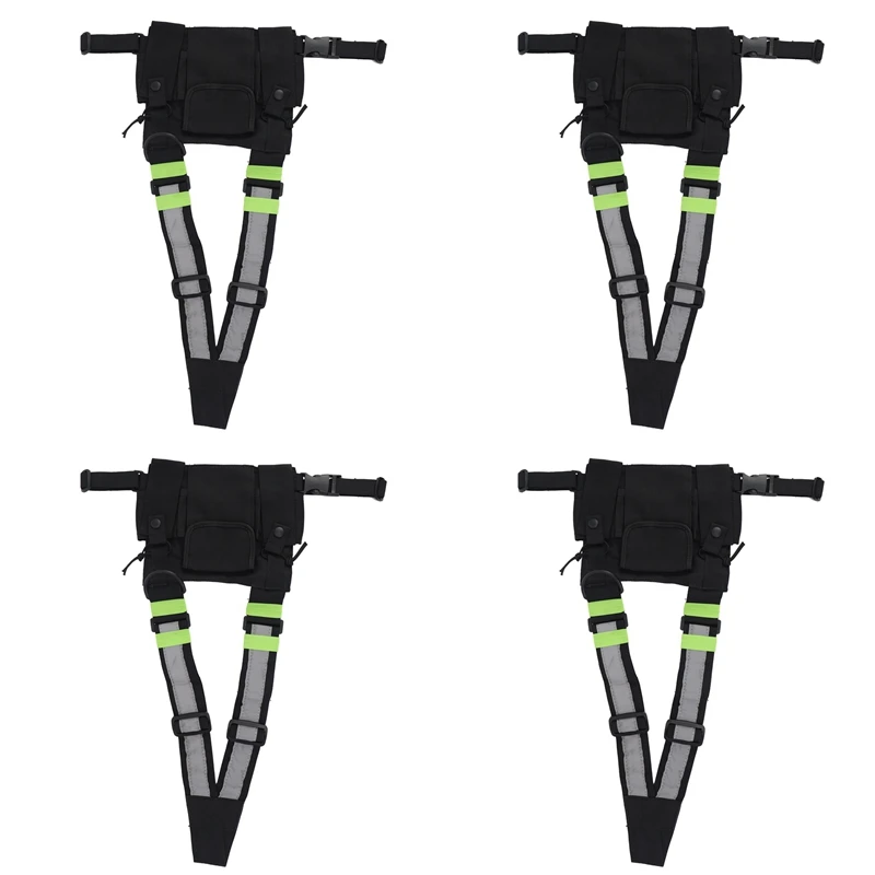 

2025 New-4X Radios Pocket Radio Chest Harness Chest Front Pack Pouch Holster Vest Rig Carry Case For 2 Way Radio Walkie Talkie