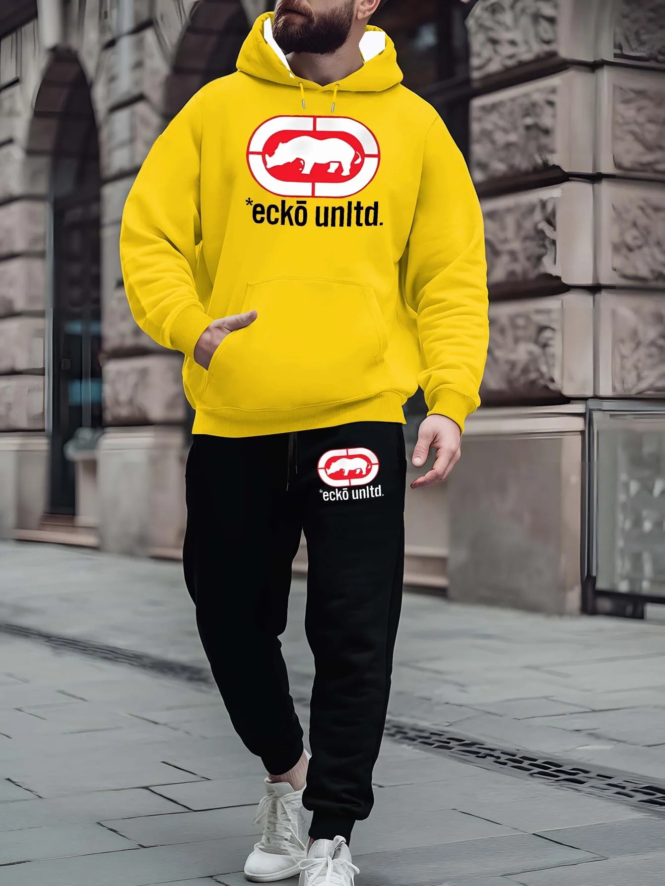 2025/26 الخريف الشتاء Sweatsuit هوديي قطعتين مجموعة الشارع الحضري موضة ملابس رياضية غير رسمية مجموعات ملابس للرجال