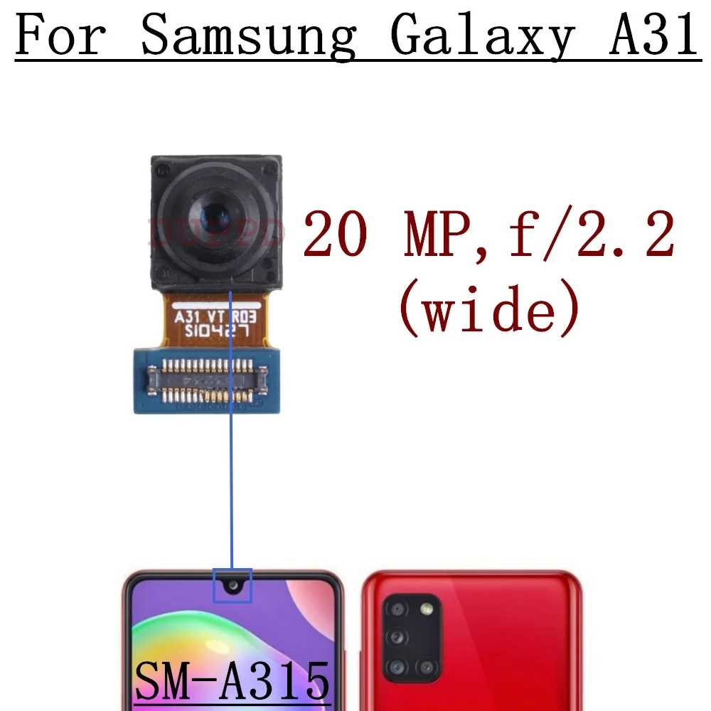 Rear Front Camera For Samsung Galaxy A31 SM-A315F/DS SM-A315G Backside Back Facing Wide Camera Module Replacement Parts