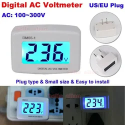 DM55-1 Digital Voltmeter Socket Voltage Tester LCD Voltmeter 110V 220V Wall Mounted Voltmeter