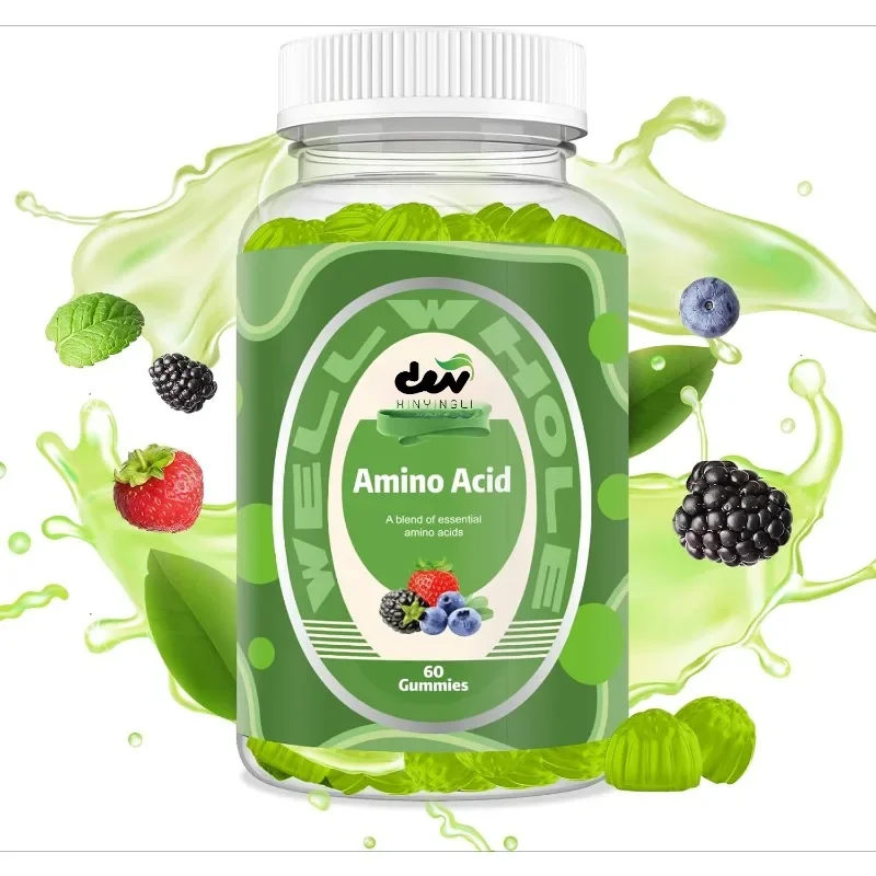 Gomitas EAA, gomas de aminoácidos esenciales para hombres y mujeres, suplementos de aminoácidos esenciales de soporte energético, gomas de aminoácidos