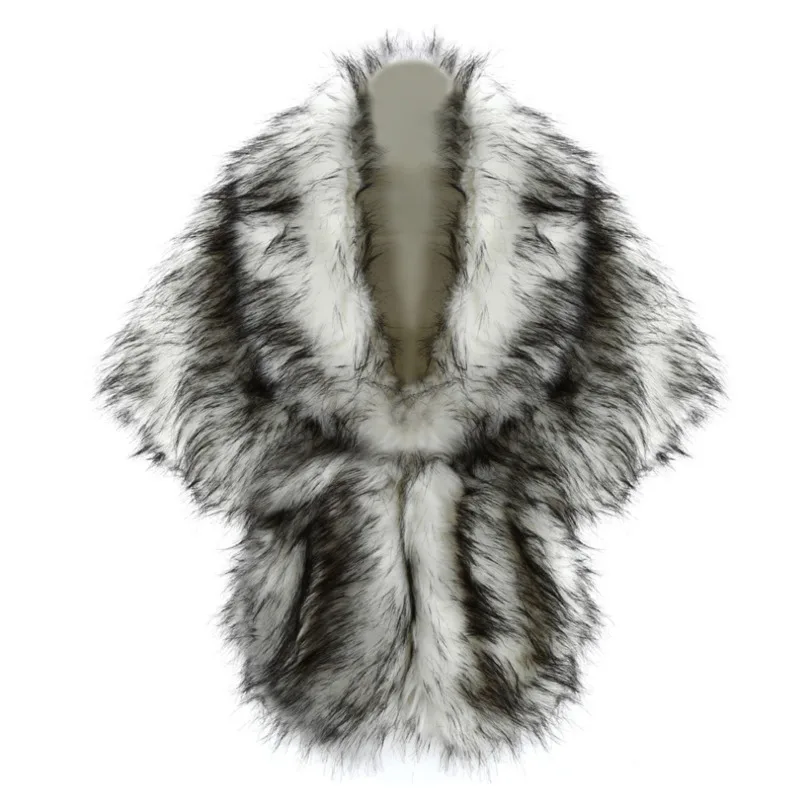 Eeonovni elegante pele emendada xale topos para mulheres moda contraste cor versátil festa topos inverno novas roupas