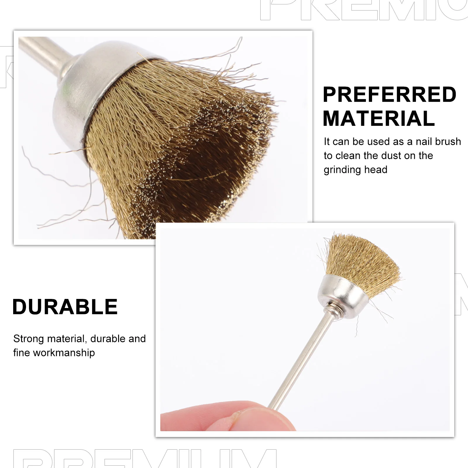 

4 Pcs Electric Cleaning Brush Drill Bit for Nails Bits Cleaner File Professional Golden