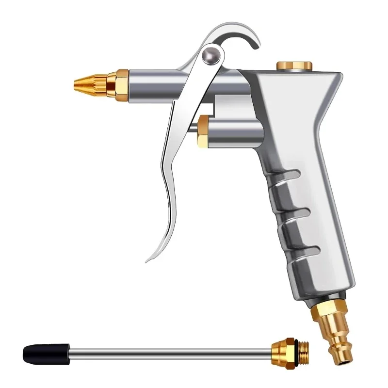 Imagem -02 - Pistolas ar Industrial Bocal Fluxo ar Ajustável Extensão Aço Compressor ar Pneumático Acessório Limpeza