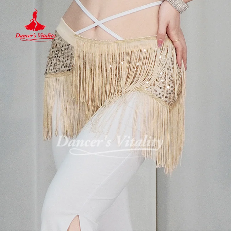 Cadena de cintura BellyDance para mujer, bufanda Triangular de cadera con borlas de lentejuelas, cinturón de práctica de baile callejero para adultos y niños