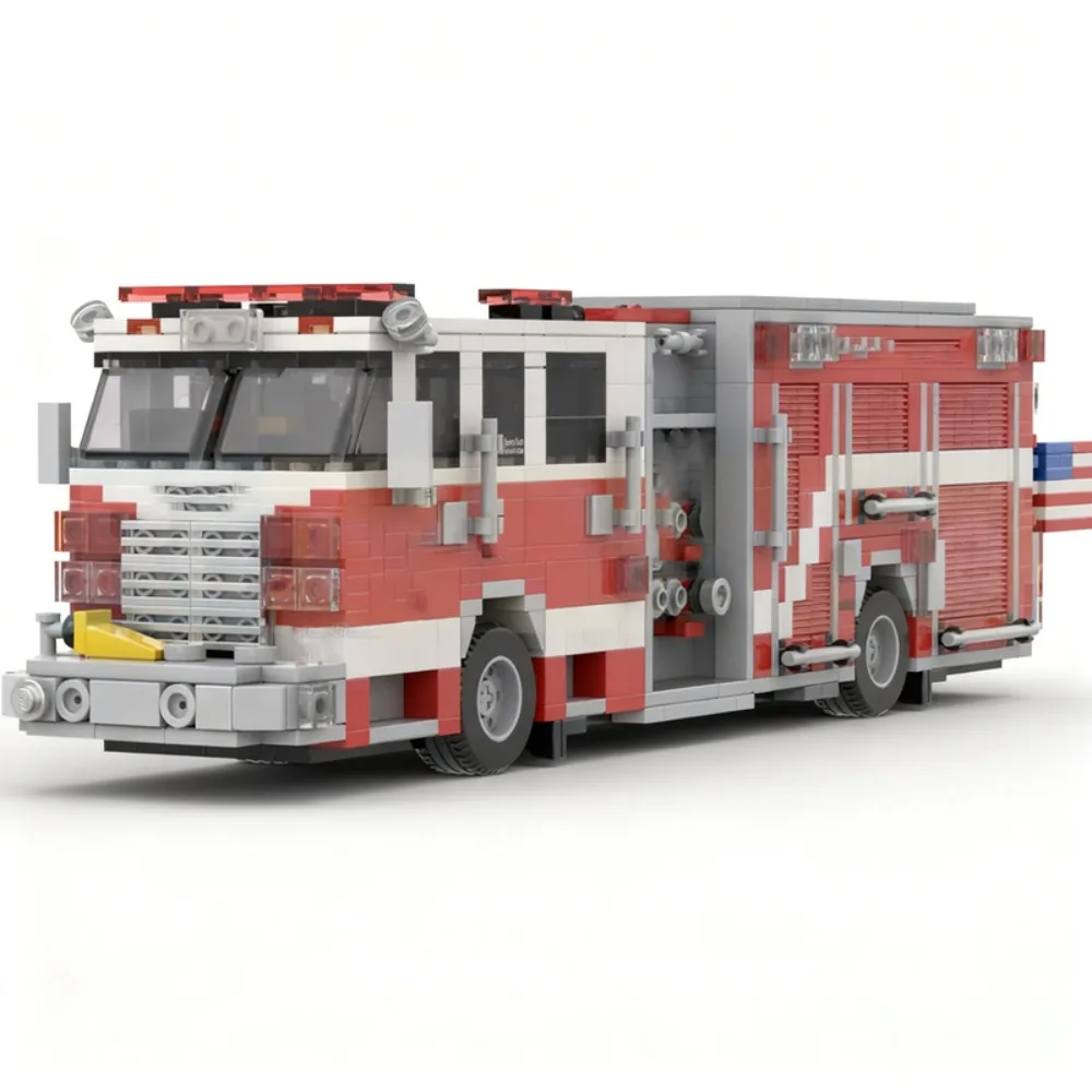 

1203 шт. MOC City Fire Pierce Arrow XT модель двигателя строительные блоки рождественские подарки строительные игрушки идея образование кирпич дети