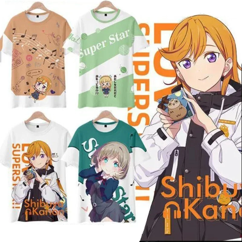 Anime Lovelive Superstar 3D T Shirt Women Men Summer Fashion Short Sleeve Funny Tshirt Graphic Tees Streetwear Cosplay Costume